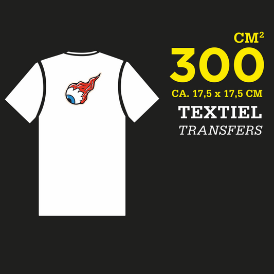 DTF textiel transfer | CA. 17,5 x 17,5 cm | 300 cm2 per 10 stuks